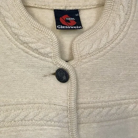 Giesswein Ladies M Cream Pure Wool Jacket Coat Timeless Classic‎ Quiet Luxury - Picture 4 of 12